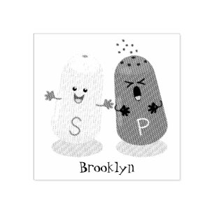 Cute kawaii-salt och pepparskakare tecknad gummi stämpel