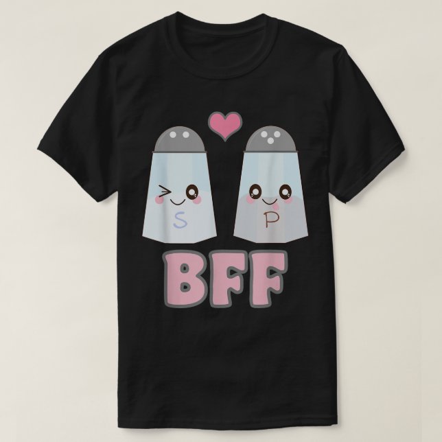 Cute Kawaii Salt och Pepper BFF Best Friends Forev T Shirt (Design framsida)