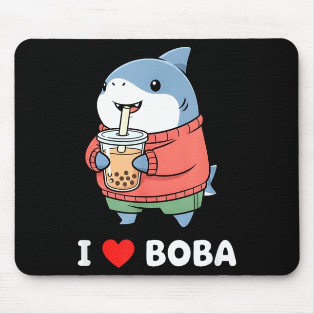 Cute Kawaii Shark Boba Tea Funny Bubble Tea Lover  Musmatta (Framsidan)