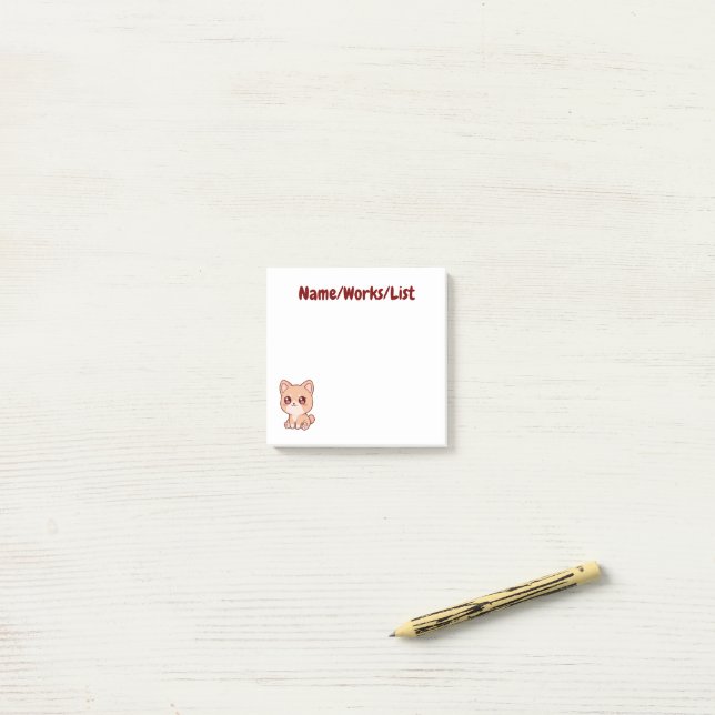 Cute Kawaii Shiba Inu Puppy Personalized Post-it Block (På skrivbordet)