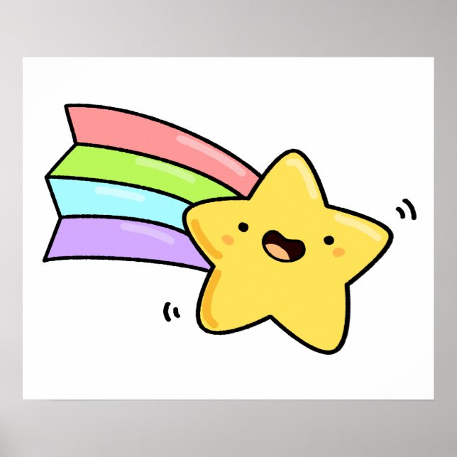 Cute Kawaii Shooting Star Poster (Framsidan)