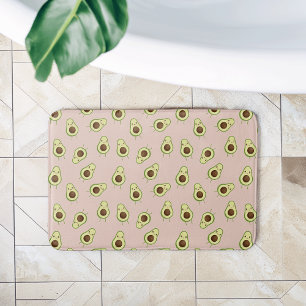 Cute Kawaii Smiling Avocado Mönster Badrumsmatta