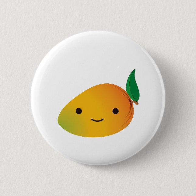 Cute Kawaii Smiling Mango Knapp (Framsida)