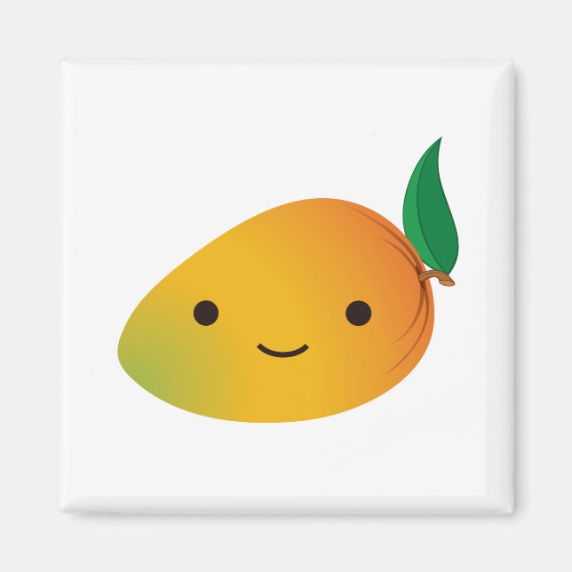 Cute Kawaii Smiling Mango Magnet (Framsidan)
