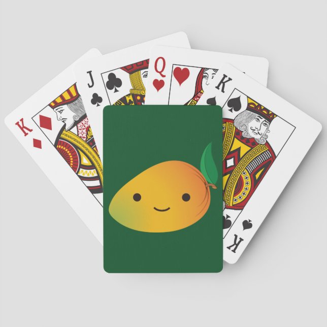 Cute Kawaii Smiling Mango Spel Kort (Baksidan)