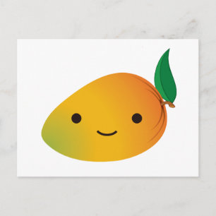Cute Kawaii Smiling Mango Vykort