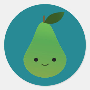 Cute kawaii Smiling Pear Runt Klistermärke
