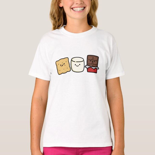 Cute Kawaii Smore Packs T Shirt (Framsida)
