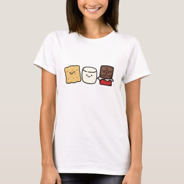 Cute Kawaii Smore Packs T Shirt (Framsida)