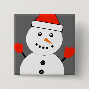 Cute Kawaii Snögubbe Knapp