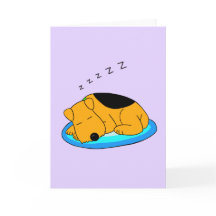 Cute Kawaii Snoring Puppy Hund Greeting Card
