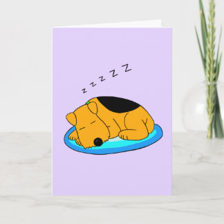 Cute Kawaii Snoring Puppy Hund Greeting Card Kort