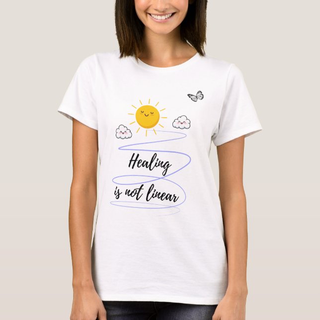 Cute Kawaii Sol och Clouds Spiral-Lycklig T Shirt (Framsida)