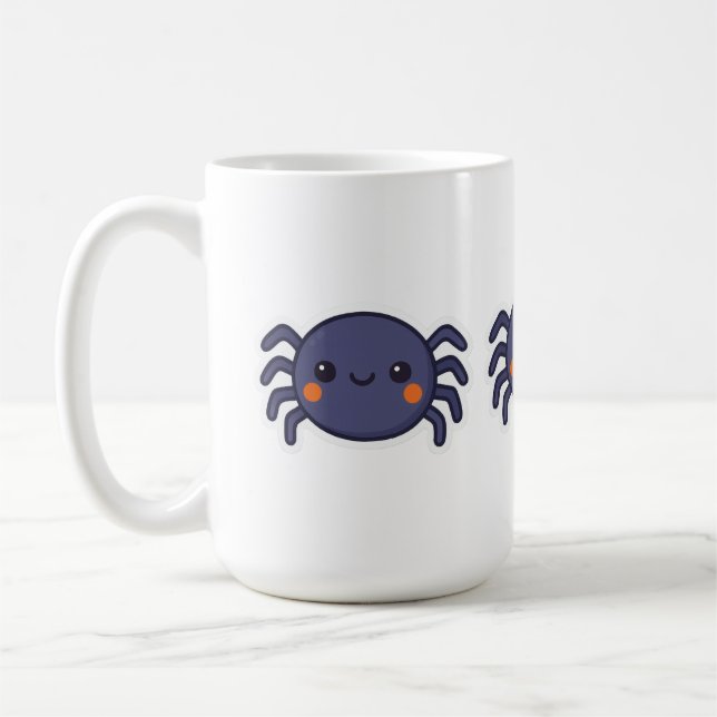 Cute Kawaii Spider Kaffemugg (Vänster)