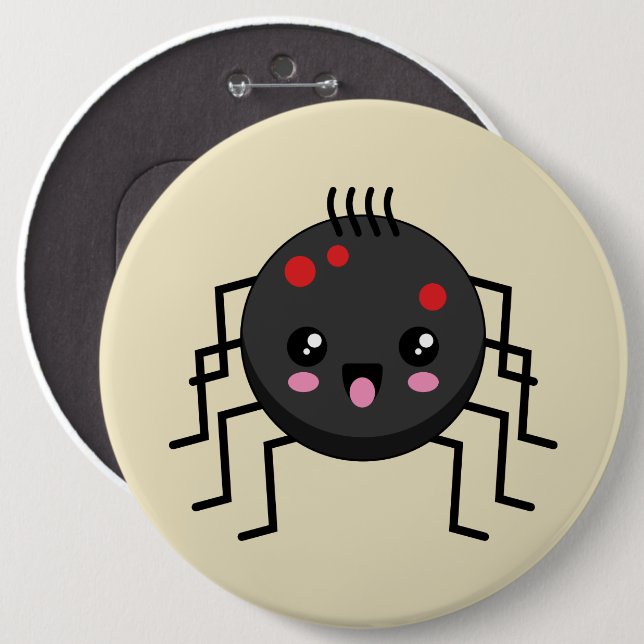 Cute Kawaii Spider Knapp (Framsida & baksida)