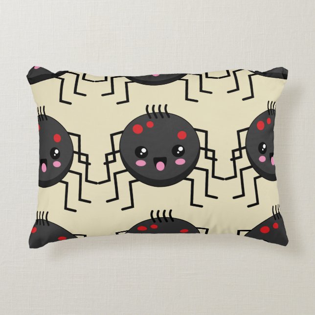 Cute Kawaii Spider Prydnadskudde (Framsidan)