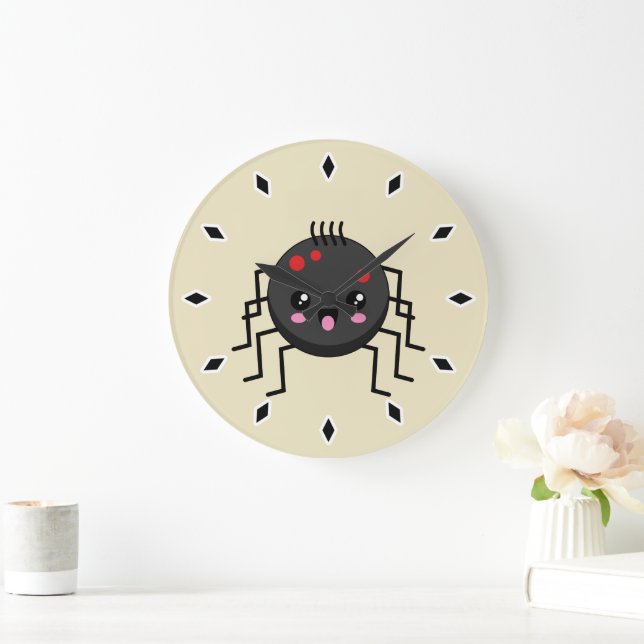 Cute Kawaii Spider Stor Klocka (Hem)