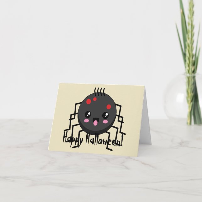 Cute Kawaii Spider Tack Kort (Framsida)