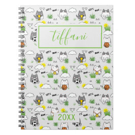 Cute Kawaii Sporty Cats - bärbar dator Anteckningsbok