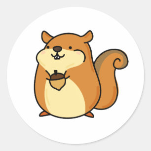 Cute Kawaii Squirrel Runt Klistermärke