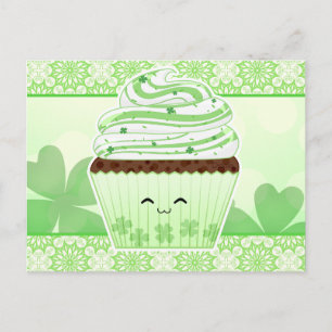 Cute kawaii St patricks day cupaka Vykort