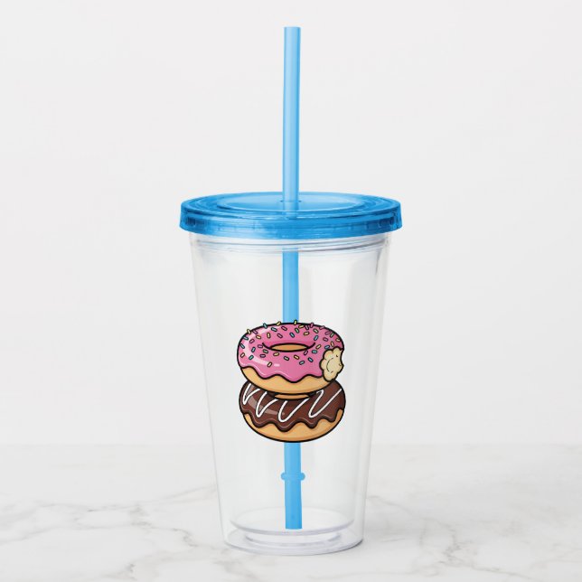 Cute Kawaii Stacked Donuts Illustration Take Away Mugg (Framsida)