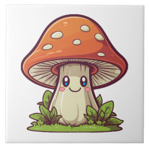 Cute kawaii stil, champinjonfoder kakelplatta