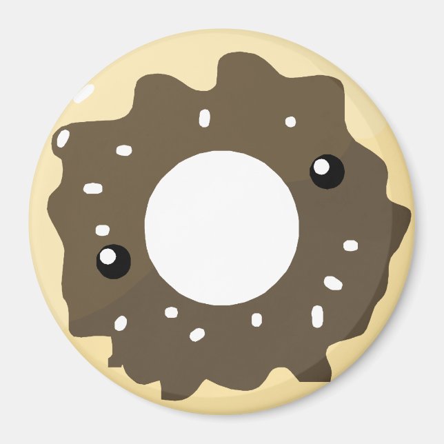 Cute Kawaii Stil Chocolate Frosted Donut Magnet (Framsidan)