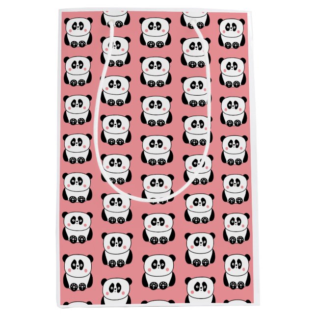Cute kawaii-stil panda-presentsäck (Framsidan)