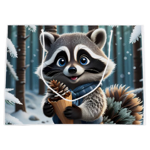 Cute Kawaii stil Raccoon med en Gräs kräm