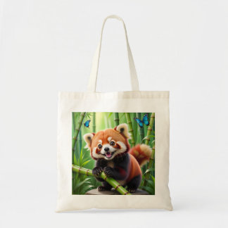 Cute Kawaii stil Red Panda in a Bamboo Forest Tygkasse