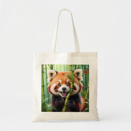 Cute Kawaii stil Red Panda med stor sjömil Tygkasse