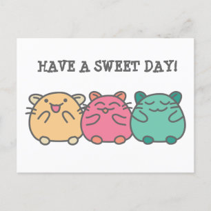Cute Kawaii Stil Tecknad Hamsters Anpassningsbar Vykort