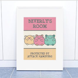 Cute Kawaii Stil Tecknad Hamsters Personlig Poster