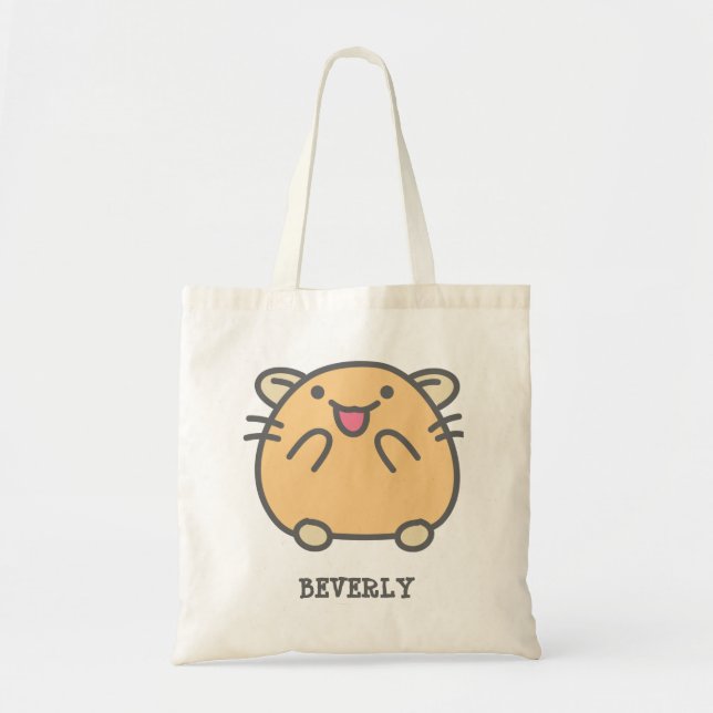 Cute Kawaii Stil Tecknad Hamsters Personlig Tygkasse (Framsidan)