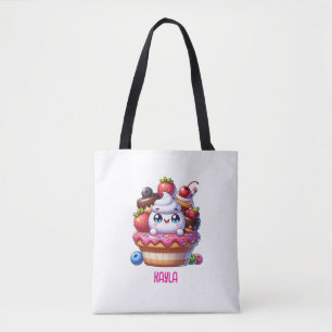 Cute Kawaii Strawberry Cupkaka Personlig Tygkasse