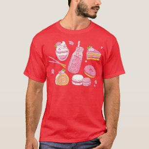 Cute Kawaii Strawberry Mjölk japansk Anime Aesthet T Shirt