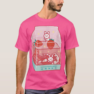 Cute Kawaii Strawberry Mjölk japanska T Shirt