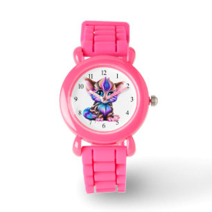 Cute Kawaii Stripe Baby Kitten Armbandsur