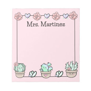 Cute Kawaii Succulents Personlig Anteckningsblock