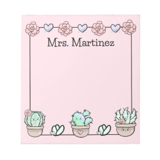 Cute Kawaii Succulents Personlig Anteckningsblock