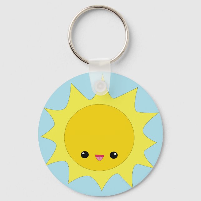 Cute kawaii sunshine keychain nyckelring (Framsida)