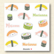Cute Kawaii Sushi Anpassningsbar-cut Vinyl Sticker