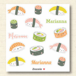 Cute Kawaii Sushi Anpassningsbar-cut Vinyl Sticker Klistermärken