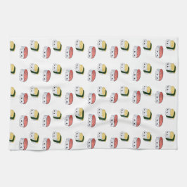 Cute Kawaii Sushi Japansk Food Art Character Maki Kökshandduk