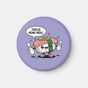 Cute Kawaii Sushi med bowling stift Magnet