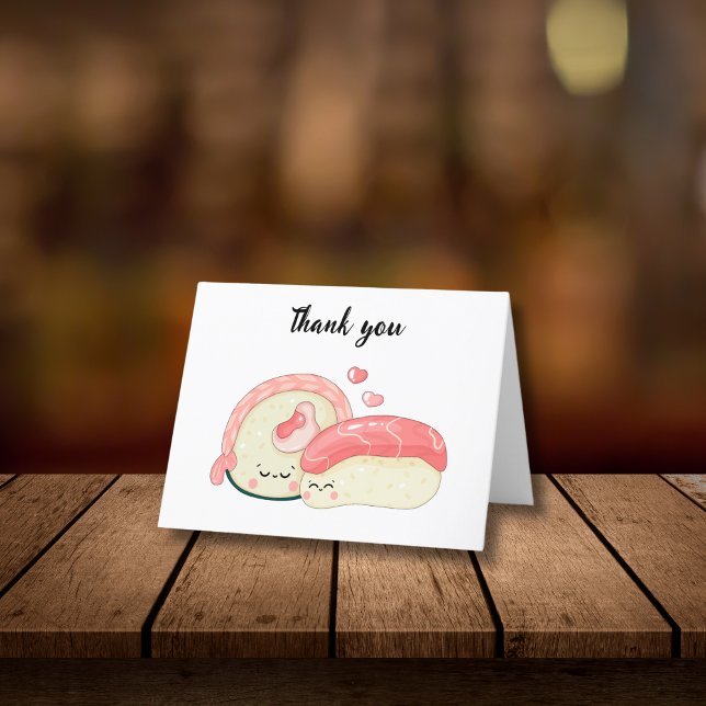 Cute Kawaii Sushi Tack Kort (Skapare uppladdad)