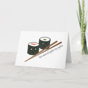 Cute Kawaii Sushi-tecknen Chopstick på årsdagen Kort