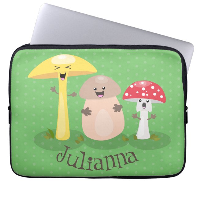 Cute kawaii svampar toadstool tecknad laptop fodral (Framsidan)