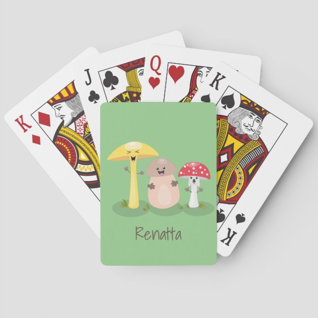 Cute kawaii svampsvampar toadstool casinokort (Baksidan)